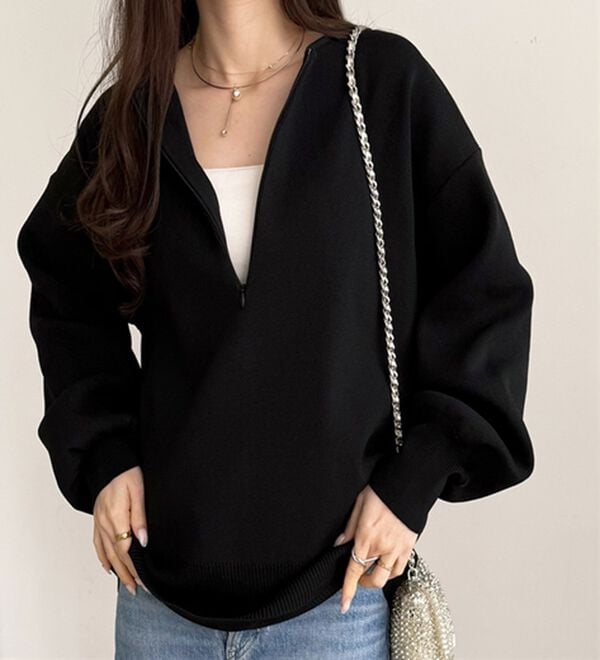 GeeRA（ジーラ）の「ハーフジップニットプルオーバー（ニット・セーター）」｜詳細画像