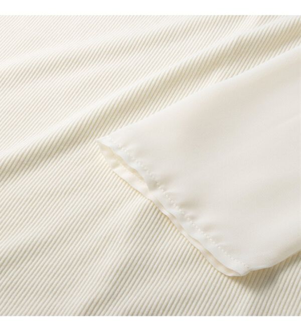 alotta（アロッタ）の「【前後２ＷＡＹ】袖口シフォン切替リブトップス（カットソー）」｜詳細画像