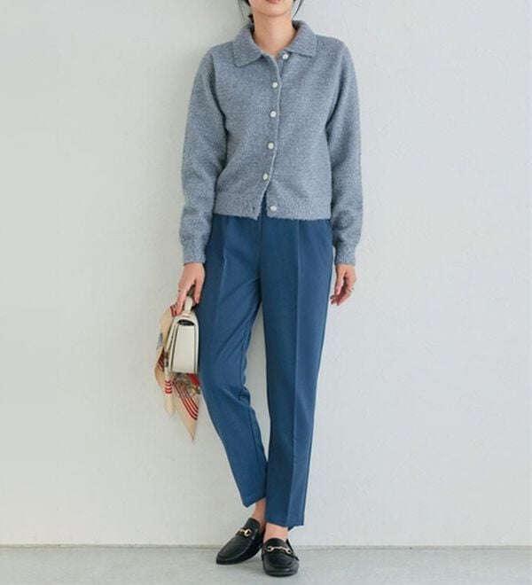 Pierrot（ピエロ）の「【選べる丈】高見えすっきりテーパードパンツ（フルレングスパンツ）」｜詳細画像