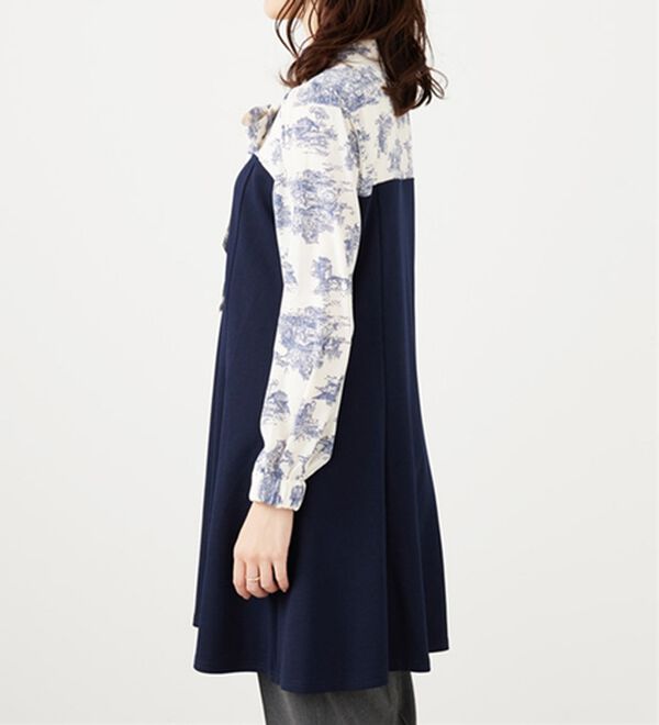 BELLUNA（ベルーナ）の「リボン付ブラウス切替チュニックワンピース（チュニック）」｜詳細画像