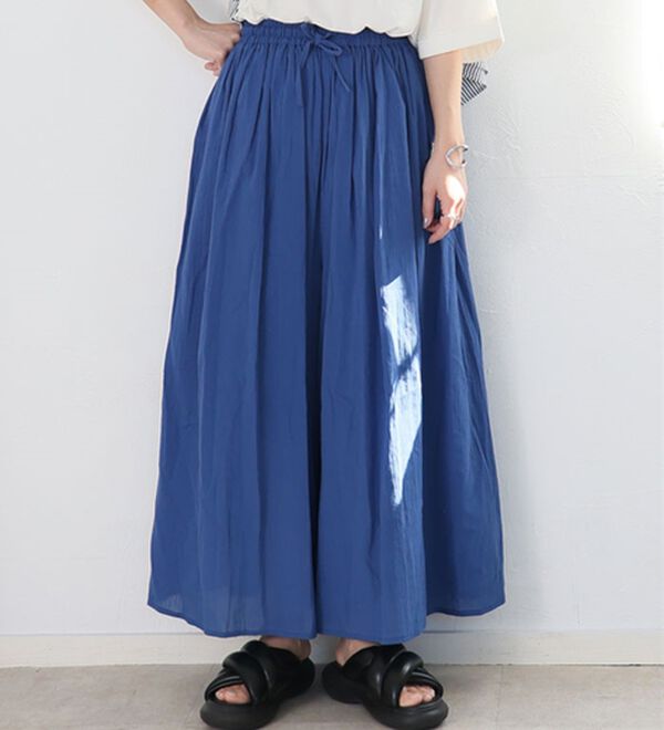 A HAPPY MARILYN（アハッピーマリリン）の「【Ｌ～６Ｌ】【２丈展開】【風通るプレミアム】綿・楊柳、ギャザーフレアスカンツ。（ワイドパンツ・ガウチョ）」｜詳細画像