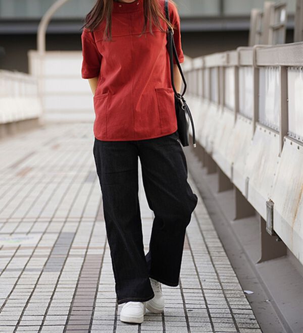 BELLUNA（ベルーナ）の「抗菌防臭綿１００％切替デザインプルオーバー（カットソー）」｜詳細画像