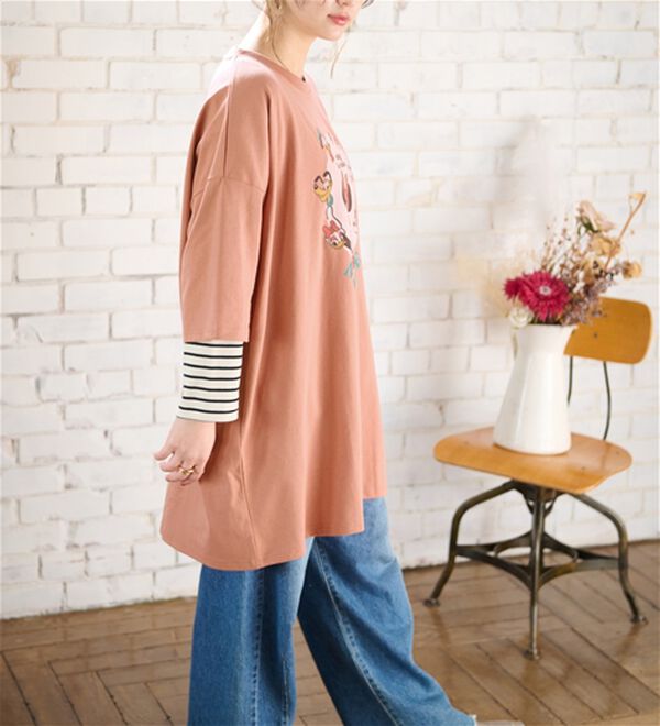 BELLUNA（ベルーナ）の「＜Ｄｉｓｎｅｙ＞【ミニー】ビッグ7分袖プリントTシャツ（Tシャツ）」｜詳細画像