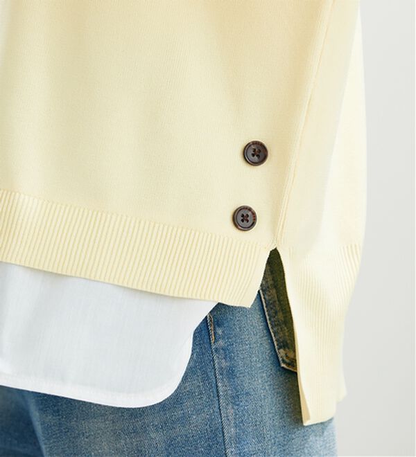 BELLUNA（ベルーナ）の「裾ボタン重ね着風ニットプルオーバー（ニット・セーター）」｜詳細画像