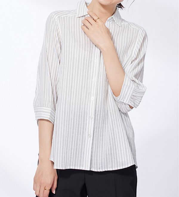 BELLUNA（ベルーナ）の「スキッパー衿ぽこぽこ素材ブラウス（ブラウス）」｜詳細画像