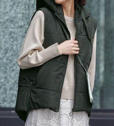 RANAN（ラナン）の「サイドジップコクーン中わたベスト（中わたコート・ベスト）」