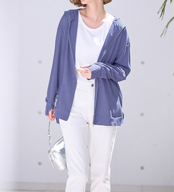 BELLUNA（ベルーナ）の「絶対に焼けたくない！後プリーツＵＶパーカー（パーカー）」｜詳細画像