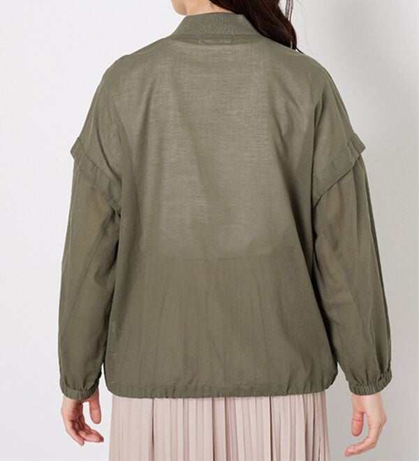 BELLUNA（ベルーナ）の「麻調素材リブ使いシアーブルゾンジャケット（ブルゾン）」｜詳細画像