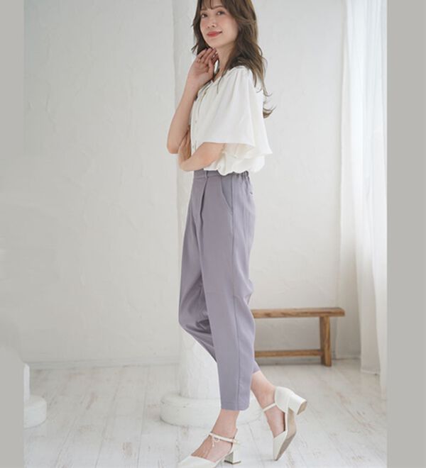 A HAPPY MARILYN（アハッピーマリリン）の「【Ｌ～６Ｌ】Ｒｉｎ 低身長さん高身長さん対応 私サイズで綺麗が叶う 選べる身長別 スラっと美脚ストレッチテーパードパンツ（テーパードパンツ）」｜詳細画像