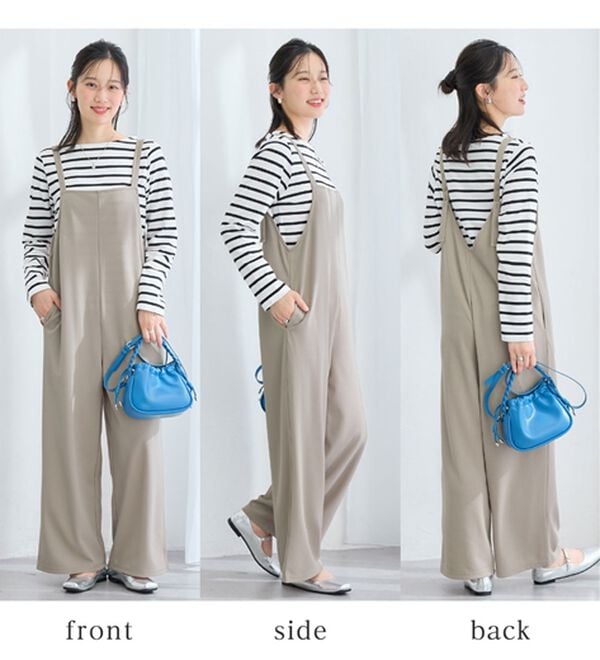 Viola e Viola（ヴィオラ エ ヴィオラ）の「すっきり細魅せカットジョーゼットサロペット（オールインワン）」｜詳細画像