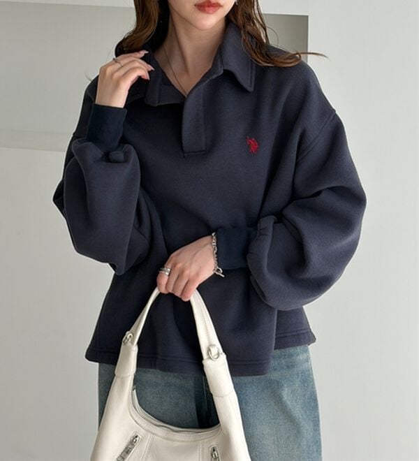GeeRA（ジーラ）の「【U.S.POLO ASSN.】表ピーチポロ衿スウェット（カットソー）」｜詳細画像