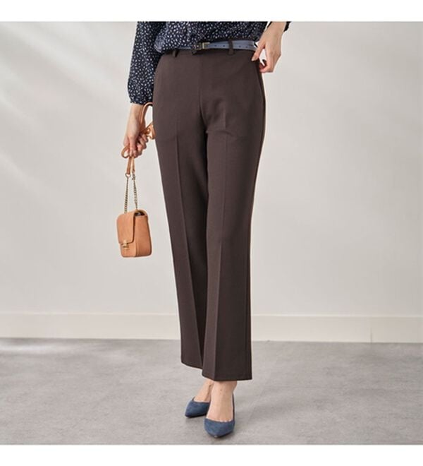 BELLUNA（ベルーナ）の「ジョーゼット素材フレアーパンツ（フルレングスパンツ）」｜詳細画像