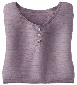 BELLUNA（ベルーナ）の「編地変化シアーボーダーニット（ニット・セーター）」｜ローズグレー