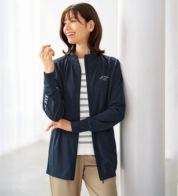 BELLUNA（ベルーナ）の「＜ＥＬＬＥ　Ａｃｔｉｖｅ＞気化冷却ラッシュガードジャケット（その他ジャケット）」｜ネイビー