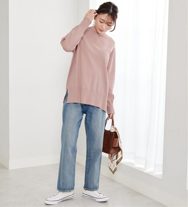 BELLUNA（ベルーナ）の「【新色追加】もちもち素材ハイネックニットプルオーバー（ニット・セーター）」｜詳細画像