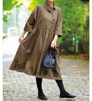 BELLUNA（ベルーナ）の「【ムーミン】シルエット柄ワンピース（その他ワンピース）」｜モカ