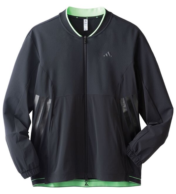 「＜アディゼロ＞はっ水軽量ファブリックミックスジャケット（メンズジャケット）」｜ブラック