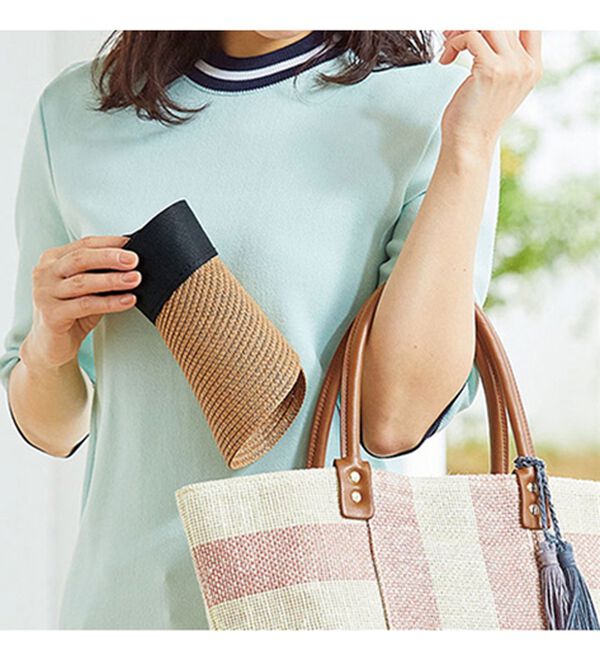 BELLUNA（ベルーナ）の「丸めてたためる雑材サンバイザー（帽子）」｜詳細画像