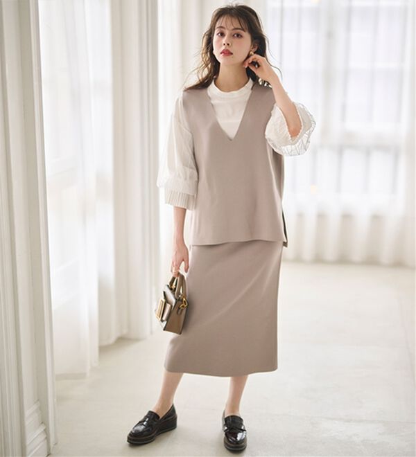 RANAN（ラナン）の「ニットベストセットアップ（ロングスカート）」｜詳細画像