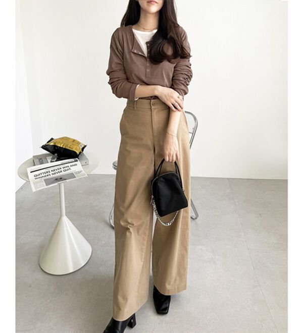 GeeRA（ジーラ）の「前後２ＷＡＹシアースラブヘンリーネックカットソー（カットソー）」｜詳細画像