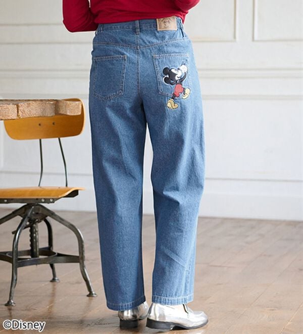 BELLUNA（ベルーナ）の「＜Ｄｉｓｎｅｙ＞刺しゅうデニムパンツ（ワイドパンツ・ガウチョ）」｜詳細画像