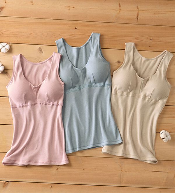 「優しい温もりオーガニックコットンブラキャミ（肌着・インナーウェア）」｜詳細画像