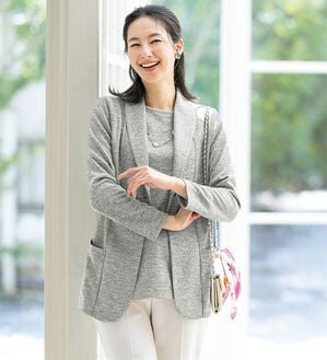 ルフラン（ルフラン）の「軽やかな着心地！メランジ調アンサンブル（アンサンブル）」｜杢グレー