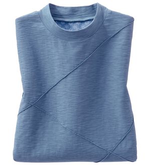 ルフラン（ルフラン）の「ひんやり綿１００％スラブカットソー（カットソー）」｜ブルーグレー