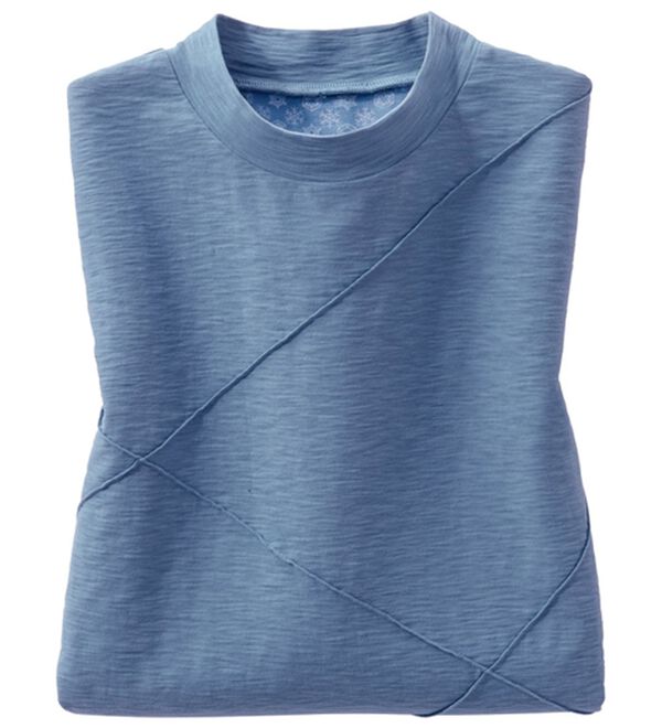 ルフラン（ルフラン）の「ひんやり綿１００％スラブカットソー（カットソー）」｜ブルーグレー