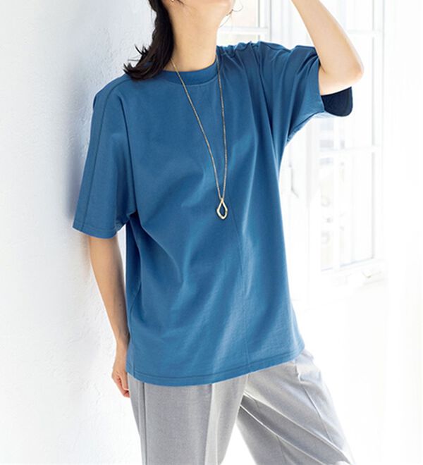 ルフラン（ルフラン）の「【４色組】機能付コットン天竺ドルマントップス（Tシャツ）」｜詳細画像