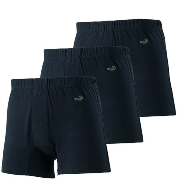 「【３枚組】＜クロコダイル＞綿１００％ニットトランクス（メンズトランクス）」｜ネイビー3枚組
