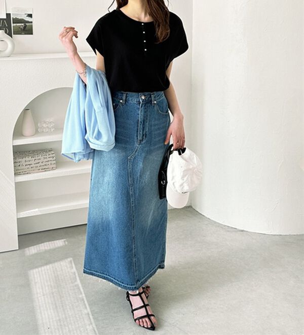 GeeRA（ジーラ）の「綿１００％前後２ＷＡＹシルケットフレンチスリーブカットソー（Tシャツ）」｜詳細画像