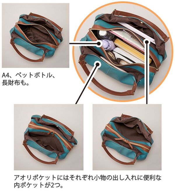 BELLUNA（ベルーナ）の「Ａ４対応１０ポケット大収納トート（トートバッグ）」｜詳細画像