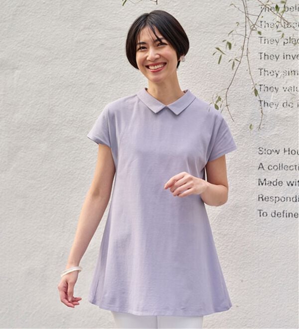 BELLUNA（ベルーナ）の「ヒンヤリ！綿１００％かのこポロチュニック（チュニック）」｜詳細画像