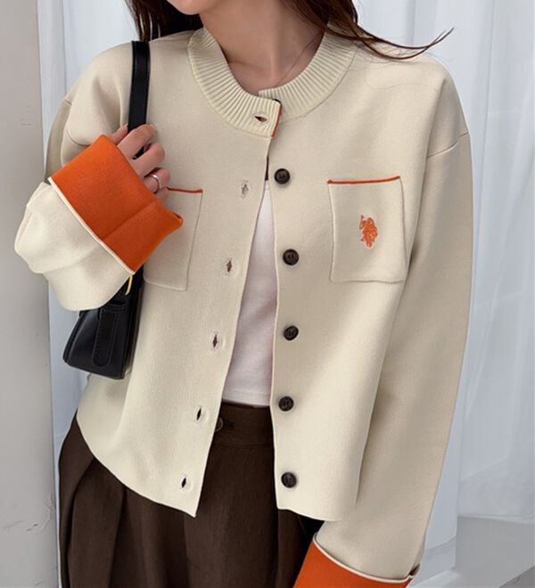 RANAN（ラナン）の「＜U.S.POLO ASSN.＞Ｗフェイスバイカラーカーディガン（ニットカーディガン）」｜詳細画像