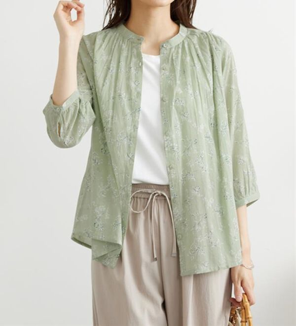 BELLUNA（ベルーナ）の「綿100％ギャザーデザインブラウス（ブラウス）」｜詳細画像