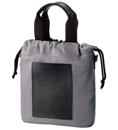 「＜富士金梅＞帆布&times;スコッチガードレザー巾着（メンズトートバッグ）」