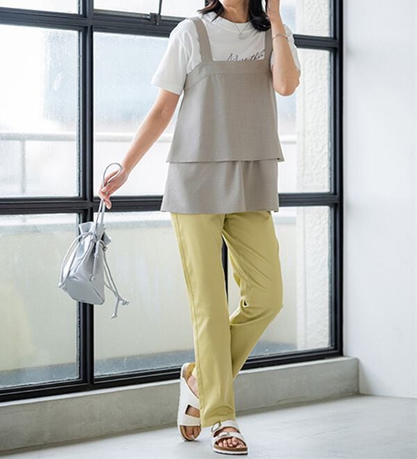 BELLUNA（ベルーナ）の「サラリ麻調素材ビスチェセットアップ（セットアップ）」｜詳細画像