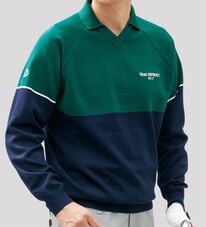 「＜トランスコンチネンツゴルフ＞軽量ドライタッチ衿付セーター（メンズニット・セーター）」