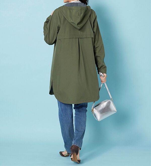 BELLUNA（ベルーナ）の「はっ水加工ボンディング素材ロング丈パーカー（ハーフコート）」｜詳細画像