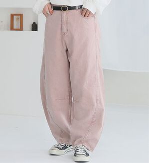 A HAPPY MARILYN（アハッピーマリリン）の「【Ｌ～８Ｌ】トレンドスタイルの、バレルパンツ。（ワイドパンツ・ガウチョ）」｜チノ／ピンク