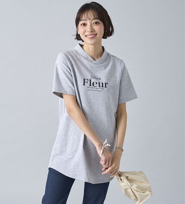BELLUNA（ベルーナ）の「綿１００％裏毛素材ロゴチュニック（チュニック）」｜詳細画像