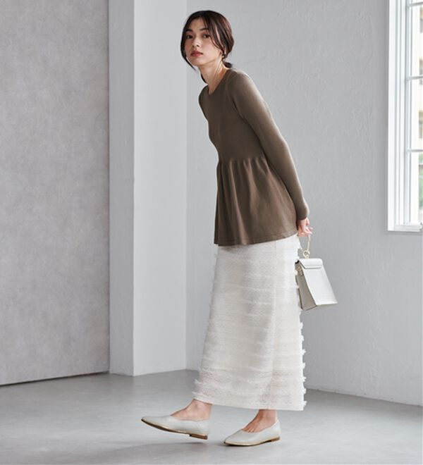 RANAN（ラナン）の「フリルレースナローロングスカート（ロングスカート）」｜詳細画像