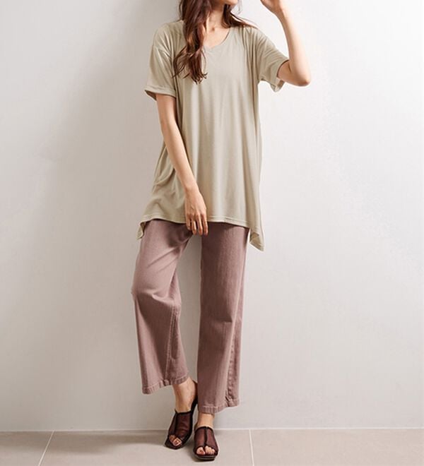 RANAN（ラナン）の「ひんやり！レディゆるシルエットＴシャツ（カットソー）」｜詳細画像