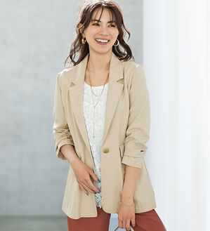 BELLUNA（ベルーナ）の「＜楽スタフィット＞テーラードジャケット（テーラードジャケット）」｜ベージュ