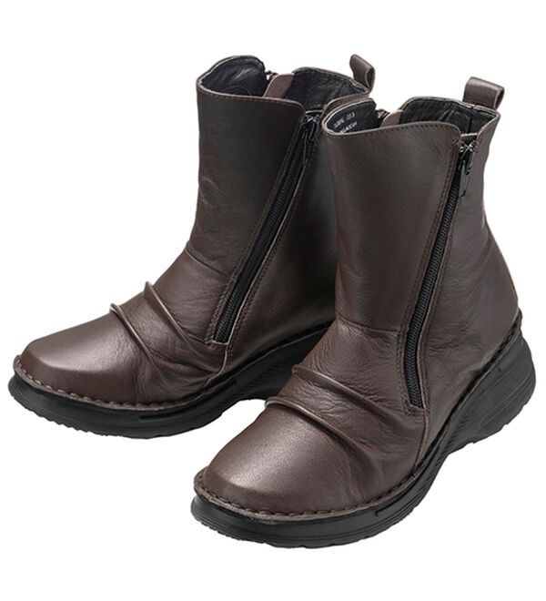 ルフラン（ルフラン）の「ｔｏ　ｂｅ　ｃｏｎｔｉｎｕｅｄ　やわらか山羊革４Ｅショートブーツ（ブーツ）」｜ダークブラウン