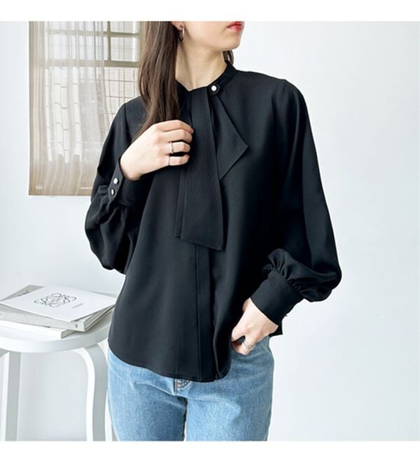 GeeRA（ジーラ）の「２ＷＡＹドレープスカーフタイブラウス（ブラウス）」｜詳細画像