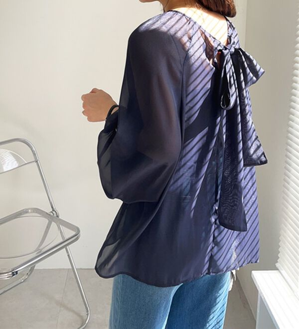 GeeRA（ジーラ）の「バックリボンシアーブラウス（ブラウス）」｜詳細画像