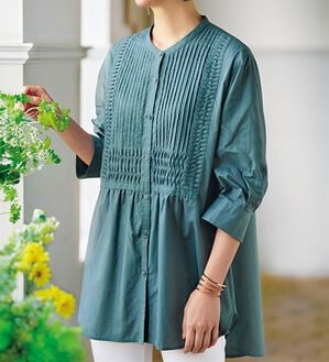 BELLUNA（ベルーナ）の「軽やかコットンピンタック使いチュニック（チュニック）」｜詳細画像