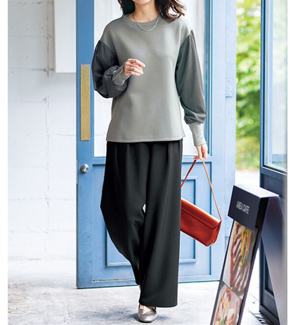 BELLUNA（ベルーナ）の「袖チュールデザインプルオーバー（カットソー）」｜詳細画像